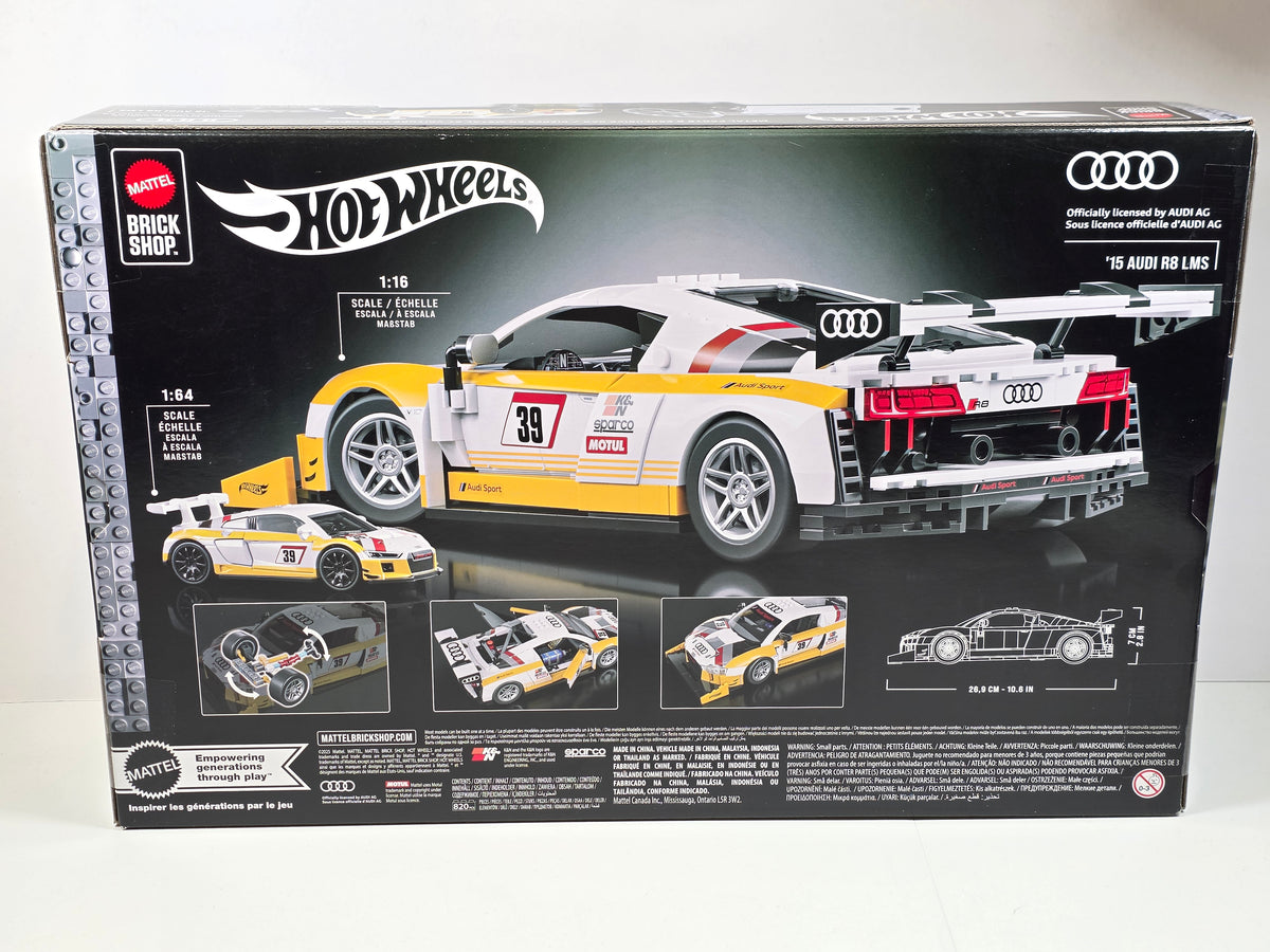 MATTEL BRICK SHOP HOT WHEELS - '15 Audi R8 LMS - 1/16 SCALE  - NEW