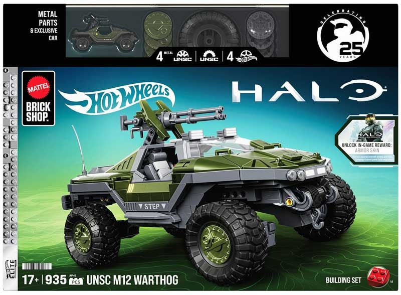 MATTEL BRICK SHOP HOT WHEELS - HALO UNSC M12 WARTHOG VEHICLE - NEW