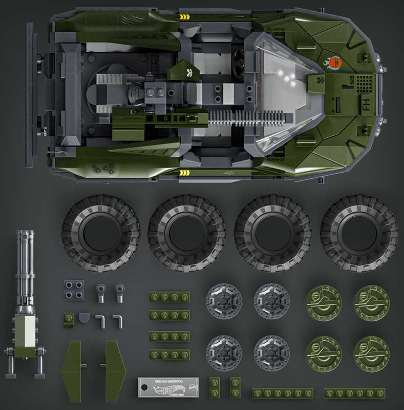 MATTEL BRICK SHOP HOT WHEELS - HALO UNSC M12 WARTHOG VEHICLE - NEW