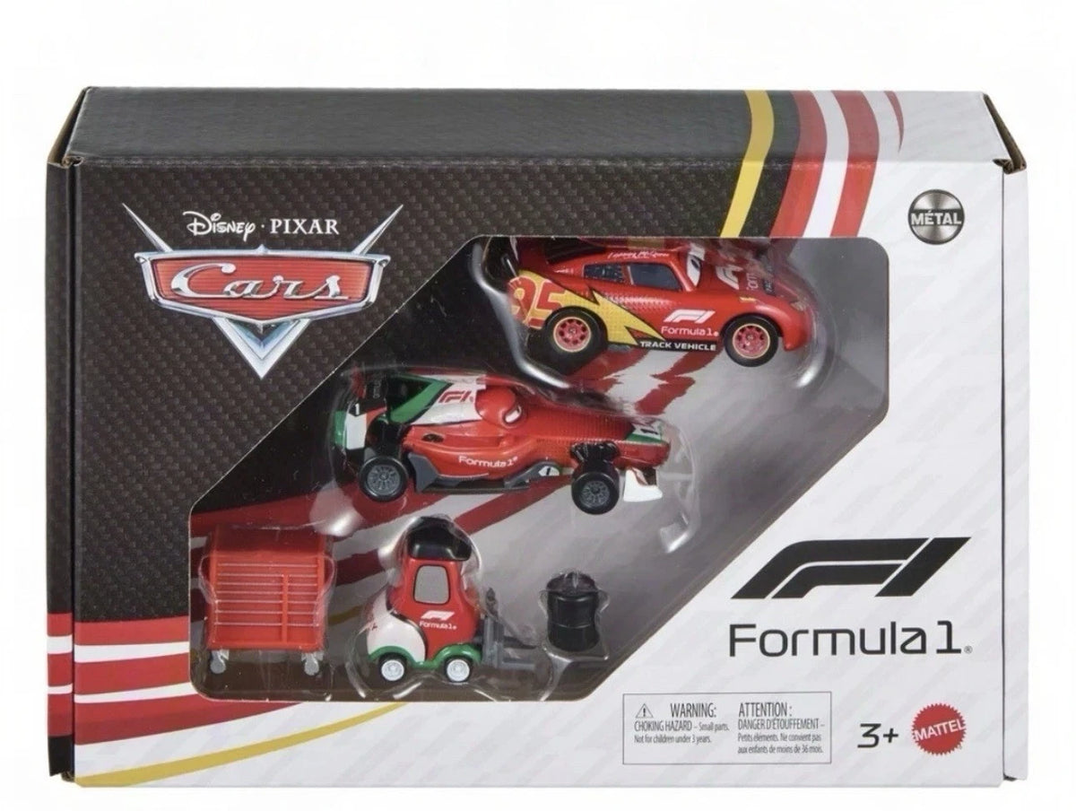 DISNEY PIXAR CARS X FORMULA 1 F1 DIECAST SET 3 PACK - BRAND NEW & SEALED