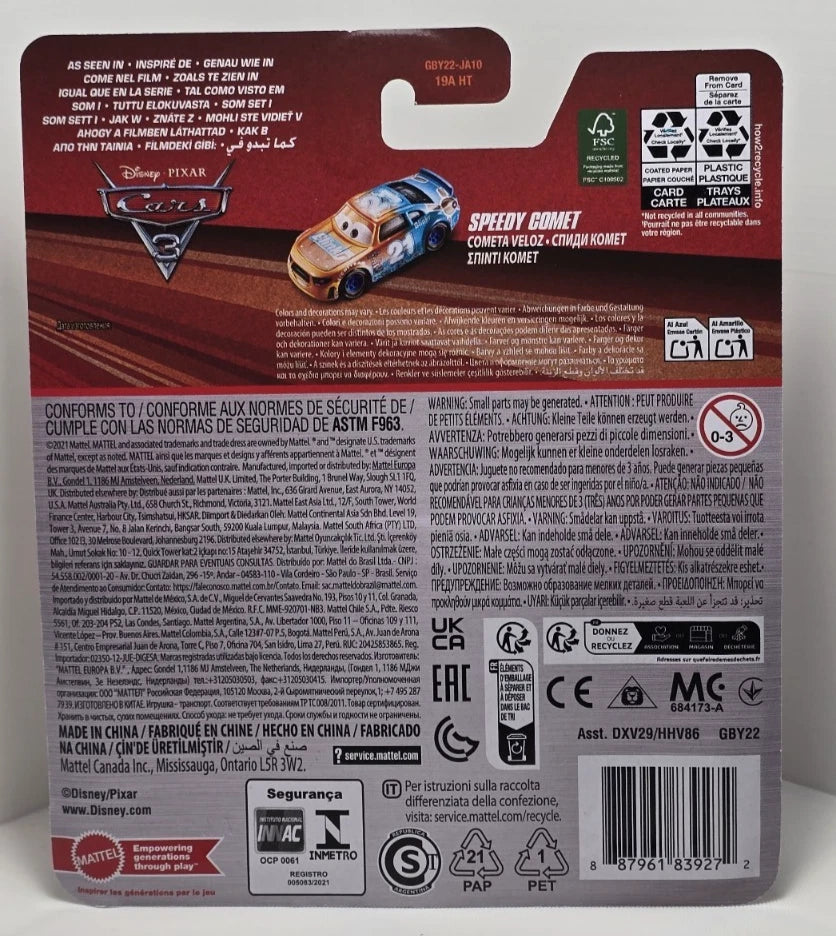 DISNEY PIXAR CARS 3 - SPEEDY COMET - BLINKR - PISTON CUP RACER