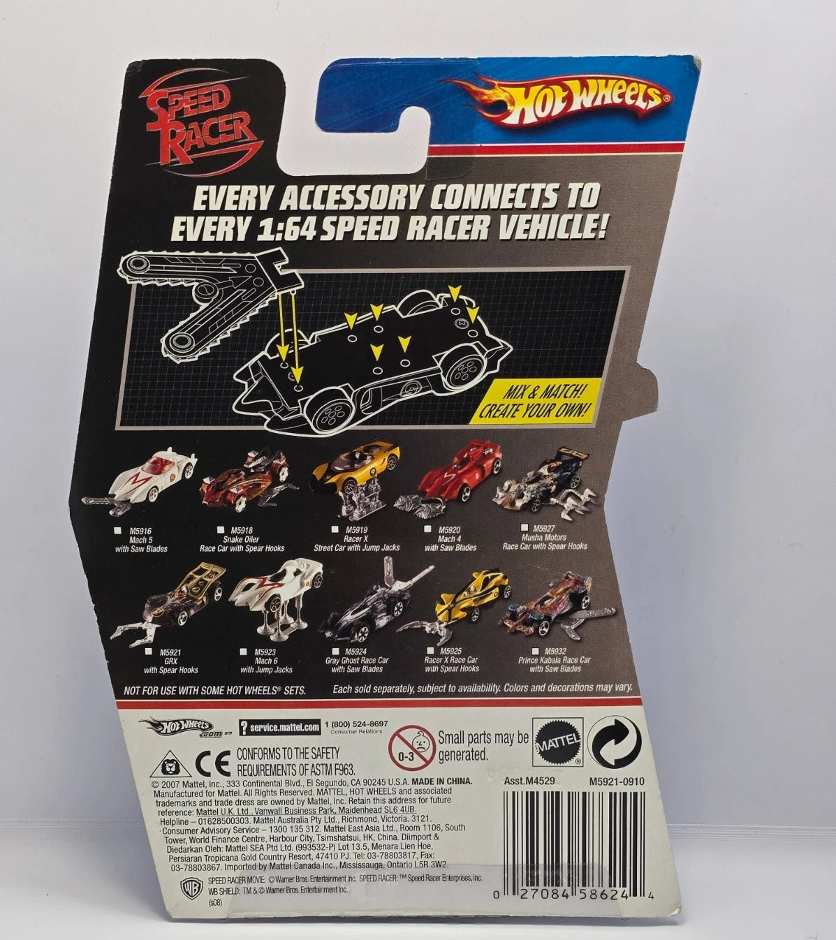 HOT WHEELS - SPEED RACER - GRX #66 - with SPEAR HOOKS- M5921 2008 - NEW