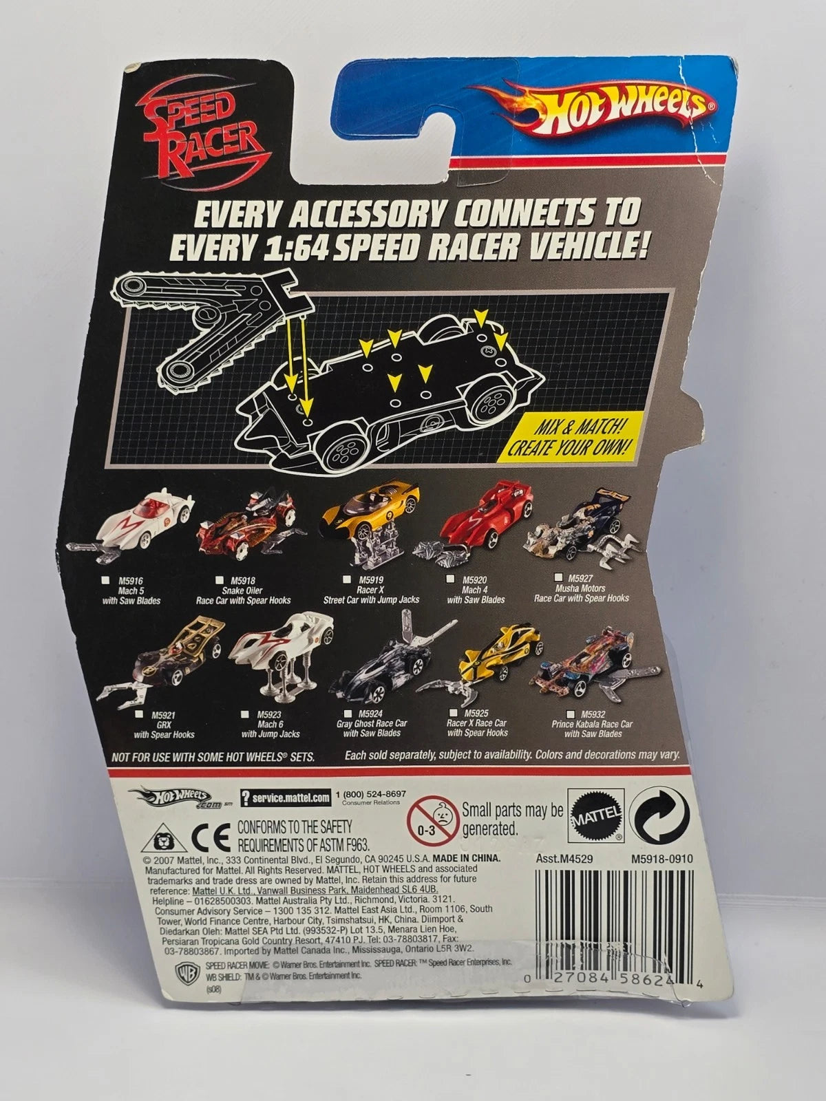 HOT WHEELS - SPEED RACER - SNAKE OILER - RACE CAR /SPEAR HOOKS M5918 2008 - NEW