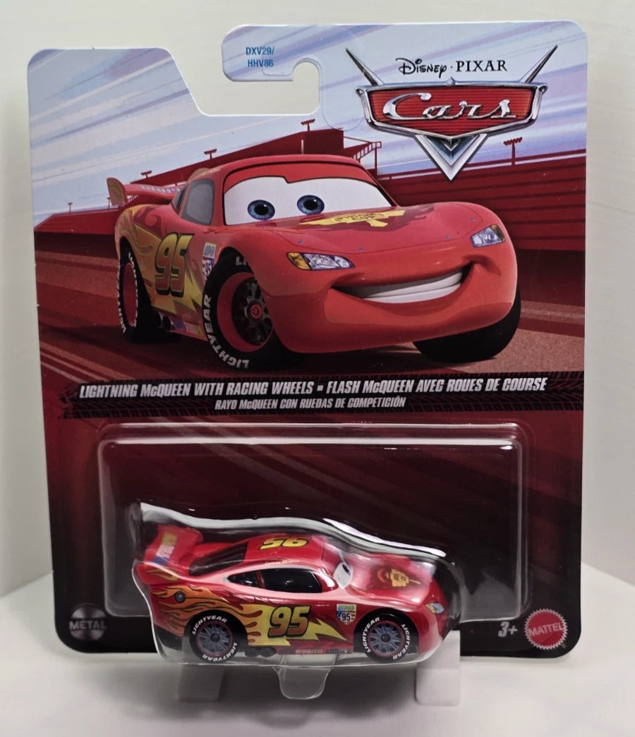 DISNEY PIXAR CARS - LIGHTNING MCQUEEN WITH RACING WHEELS
